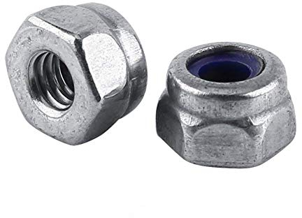 M2 Sechskantmuttern, Edelstahl SS304 Selbstsichernde Sechskantmutter Anti-lose Kontermutter mit den Nylon-Unterlegscheiben(M2 100pcs)