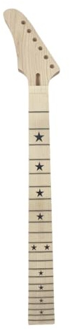 Yinfente Manche de guitare 22 frettes 64,8 cm en érable canadien avec incrustation étoile