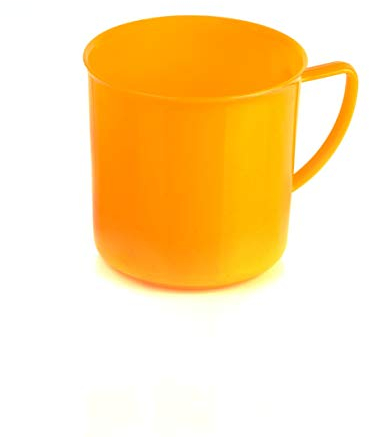 Kimmel Tasse 330 ml Kindertasse Teetasse Kaffeebecher Mehrweg bruchsicher, Kunststoff, Plastik, Orange