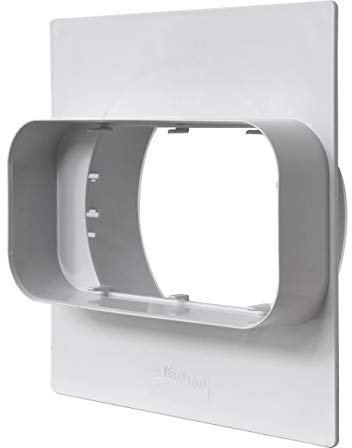 La Ventilazione PM157B Placca per Passaggi a Muro da Tubo Rettangolare a Tondo, 150x70 mm - 125 mm. Colore bianco