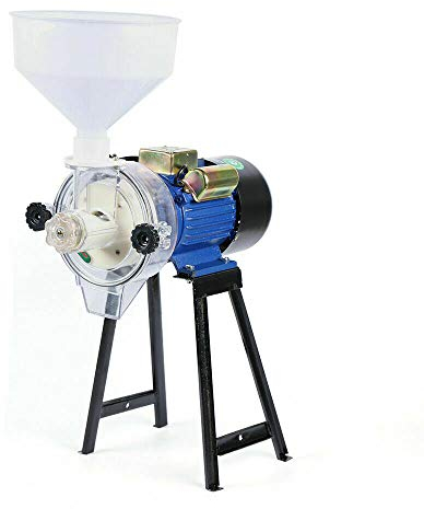 Moulin à céréales commercial - 2200 W - Électrique - Moulin à poudre - Moulin à malt - Moulin à grains - Moulin à café - Moulin à nourriture - Moulin à riz - Broyeur manuel - Avec triche