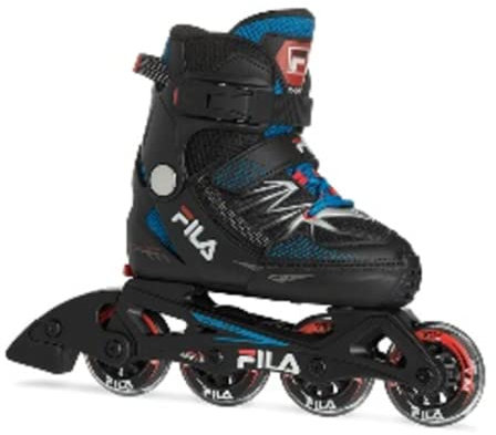 FILA X-One Roller Blades Inlineskates, Schwarz/Blau/Rot, Größe XL