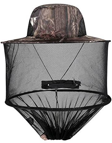 Yurosiay Sombrero de sol unisex con mosquitera, extraíble, plegable, sombrero de pesca para exteriores, red de protección contra insectos, sombrero de abeja, sombrero de apicultor con velo, mosquitos