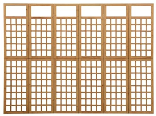 PIXZSSI 6 divisori interni in legno massiccio di abete, 242,5 x 180 cm, griglia versatile offre spazio sufficiente per piante, soggiorno, design pieghevole, divisorio per stanza, funzione
