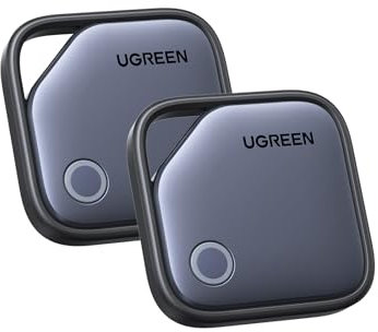 UGREEN FineTrack (2 Pack) Compatible with Apple Find My (iOS only), Tracker Tag with 2-Year Replaceable Battery, 80dB Alarm Volume, Bluetooth Finder for Keys, Wallet, Luggage, Suitcase and More