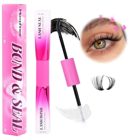 Lash Bond and Seal Strong Hold Eyelash Adhesive Waterproof Lash Glue for DIY Natural Lash Clusters at Home Seamless Cluster Lash Application 48 Hours Long Lasting Eyelashes Glue
