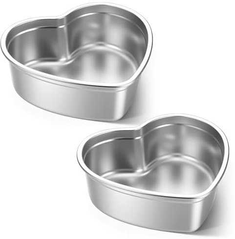 Dimeho 2pcs Heart-shaped Cake Pan Heart-shaped Cake Tin 8.46 × 7.09 Hearts Cakes Tin Baking Cakes Mold Non-stick CakeBaking Pans for Valentine's Weddings Birthday Party Kitchen Family