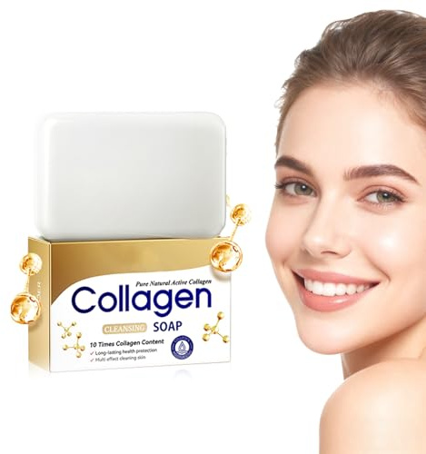 Virecose Savon au Collagène 100g, Savon Visage Nettoyant au Collagène pour une Peau Hydratée, Soin Hydratant Intense pour une Peau Jeune, Idée Cadeau Beauté