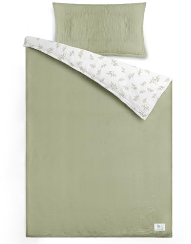 lulumoon Biancheria da letto per bambini 100 x 135 cm con federa 40 x 60: set di biancheria da letto per bambini in jersey di cotone Oeko-Tex – morbido e altamente elastico – 4 stagioni per bambini in