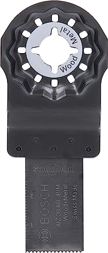 Bosch Home and Garden 2609256950 Lama Utensile Multifunzione Tagli per Metallo Legno, BiM, Nero, 20x20 mm