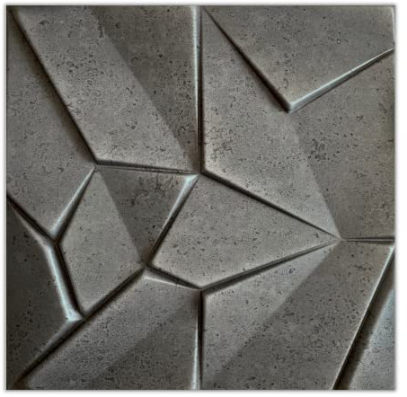 3D-väggpaneler, dekorativa väggpaneler, takpaneler, paneler för väggdekoration, väggtatueringar i polystyren-material, frigolit, Artig, 3D, 6 m², 24 st kvicksilver betongutseende, 3 mm tjock