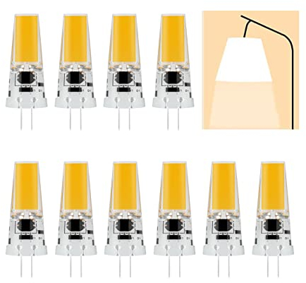 BVCL G4 LED Lampe, Warmweiß 3000K, dimmbare 5W G4 LED Birnen, 450LM, ersatz g4 Halogen Leuchtmittel 40W, Kein Flackern, AC/DC 12-24V, 10er Pack
