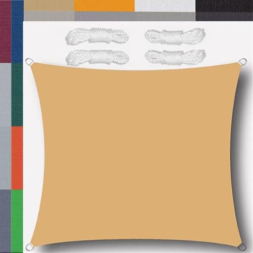 Sonnensegel Wasserdicht Rechteckig 1.5x5m Sonnensegel Balkon Sonnenschutz 95% UV Schutz Windschutz für Balkon Garten,mit Ösen und Befestigungsseile Sandgelb
