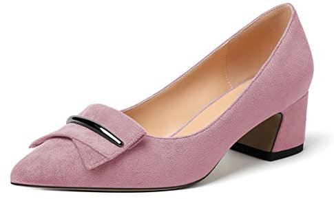 Elashe Escarpins Soiree Femme Chic Petit Talon Pumps Classique 2'' Petit Talon Chaussure Rose EU37