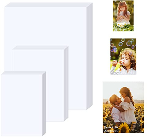 ZBEIVAN Photo Paper 4x6, 5x7, 8x10 inch, Glossy Photo Papers 150 Sheets, Inkjet Printer Photo Paper for Dye Ink, 200 GSM (50 Sheets of each size 4x6, 5x7, 8x10)