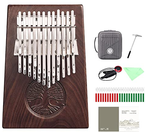 Hluru Kalimba Piano à pouce 24 touches pour adultes et enfants, son de qualité performante avec partitions kalimba
