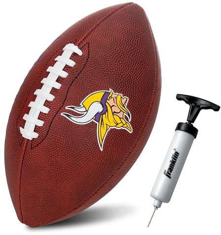 Franklin Sports NFL Minnesota Vikings Football - Youth Junior Size Football for Kids - Official NFL Team Logo + Colors Youth Ball - Kids Fan Shop Ball
