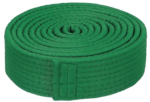 PATIKIL Taekwondo färgat rankningsbälte 3,8 cm x 7,8 fot 2,4 m, polyester kampsport judo karate bälte för tränare undervisning, grön