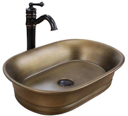 Rea Aufsatzwaschbecken WILMA RUSTIC Badwaschbecken 550 x 380 x 130 mm Keramik (geriebenes Kupfer)