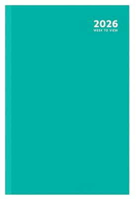 Sixstore 2026 A5 Week to View 2026 Diary Colour Fashion A5 WTV Year Planner Desk Ribbon Marker, Turquoise