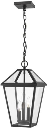 Bailey Street Home 3 Light Outdoor Chain Mount Lantern in Traditional Style 10 inches Wide by 18 inches High-Black Finish 372-Bel-4314861