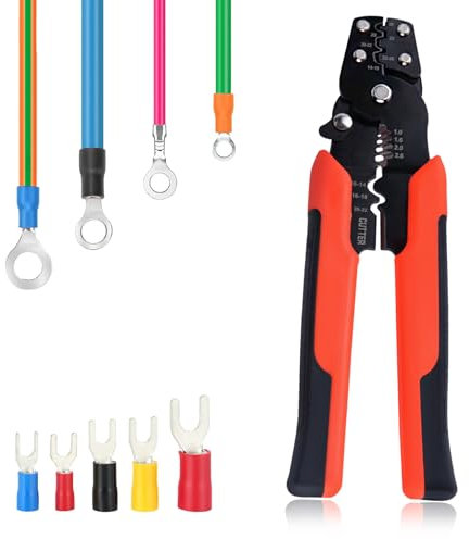 GOLD DEER Wire Crimper Tool with Stripper Cutter 9-in-1 Wire Stripper Tool Wire Stripper Multifunctional Crimping Pliers Terminal Pliers Electrician Tools for Strip Crimp Cut Wires