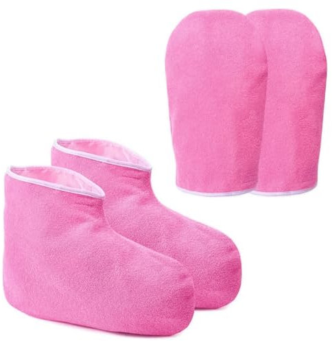 Ieron Set Guanti da Bagno in Cera di Paraffina - Guanti e Calzari Isolati Riutilizzabili per Terapia Termica Spa per Il Trattamento di Mani e Piedi, Kit di Cera Spa Calda per Pedicure
