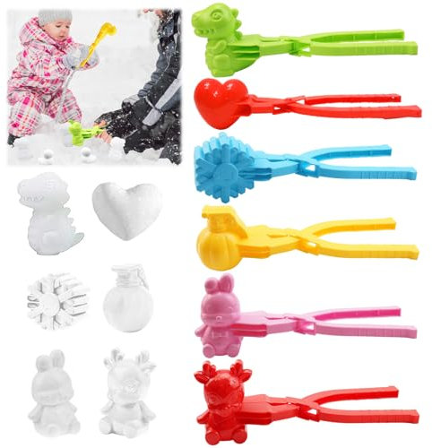 Schneeballzange, 6 Stück Schneeball Former, Schneeball Clip, Schneeballformer, Schneeball Maker, Sandball Schneeball Clip, Spielzeug Kinder Winter Outdoor Spielzeug für Kinder zum Spielen im Schnee