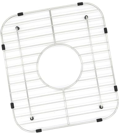 FLCPJGV Grille de protection d'évier Grille d'évier Support de grille d'évier Aucune installation Grille de fond d'évier en acier inoxydable 304 Support, Trou de Drainage Central, 300x335mm