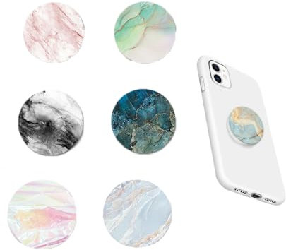 Weenwill Handy-Ringhalter,6 Stück Ausziehbarer Ständer und Griff mit Austauschbarem Deckel,Bequemer One-Touch-Halt,Kompatibel mit Smartphones und Tablets