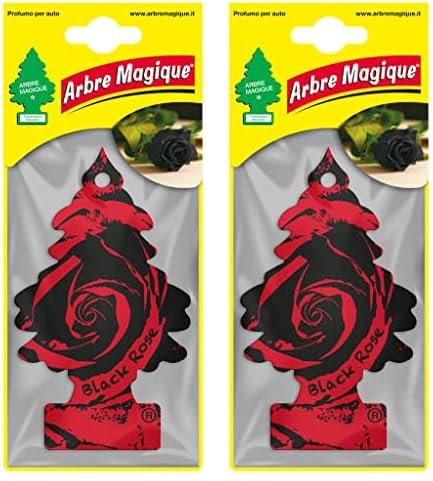 Arbre Magique, Profumo Auto, Fragranza Black Rose, Profumazione Prolungata fino a 7 settimane (Confezione da 2)