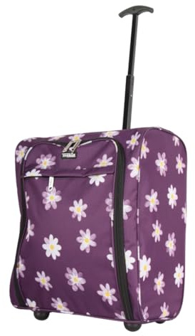 ZAHRAB Easyjet 45x36x20 Underseat Bag Lightweight Hand Luggage Cabin Bag Trolley with Wheels Flight Bags Suit Case (Daisy)