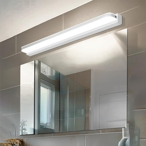 XINYASEE Aplique Espejo Baño,Led Lámpara de Pared,espejo de la lámpara de baño 40/50/60cm 9/12/14W,Lámpara de Baño Impermeable 6000K Luz blanca fría (Blanco, 40CM)