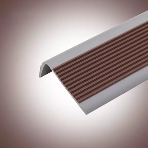 Profilo Angolare per Gradino, in Alluminio, a Forma di Lettera L, Profilo per Bordi Scale per Scale Esterne Interne in Legno Metallo e Piastrelle, Antiscivolo Tagliabile,B-5x2.5x100cm