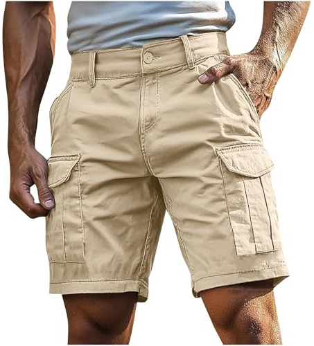 MJGkhiy Bermuda Uomo Cargo Pantaloncini con Tasche Laterali Shorts Pantaloni Corti Multi-Tasche in Cotone Militare Pantaloncini da Lavoro Uomo Corti Bermuda Shorts Tattici Estivi Casual Sportivi