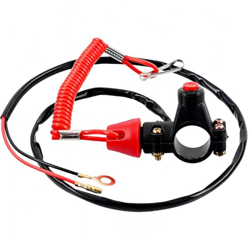 ZAMDOE Interruttore di Arresto Motore Universale per Moto, con Cordino da 22 mm per Manubrio, Doppio Interruttore di Arresto di Emergenza per Moto, ATV, Barca, Quad, Moto da Cross, Mini Moto