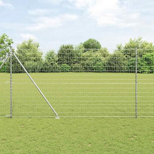 QJBSAVVA Clôture de jardin argentée - 1,5 x 10 m - En acier - Design moderne - Robuste et résistante aux UV - Pour jardin, cour et terrasse