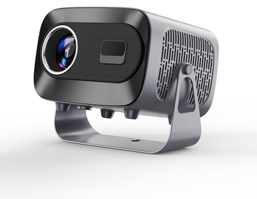 Mini-smart projektor 4K hemmabio, stöder 1080P, bärbar projektor med WiFi 6 och Bluetooth 5, elektriskt fokus och automatisk nyckelstenskorrigering, projektor med mobiltelefon/TV-stick/HDMI/USB
