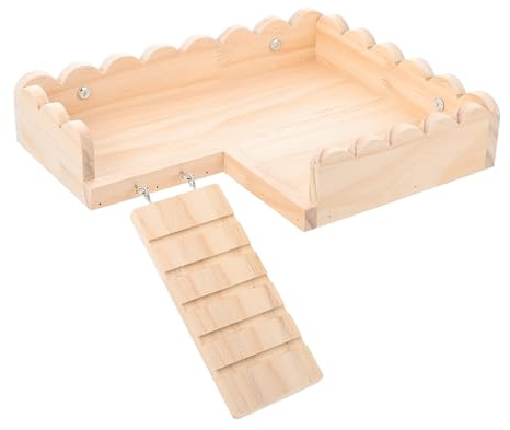 TOYANDONA Plateforme en Bois à Bords Arrondis, Facile à Installer, Design à Vis pour Cage d'oiseaux ou Petits Rongeurs