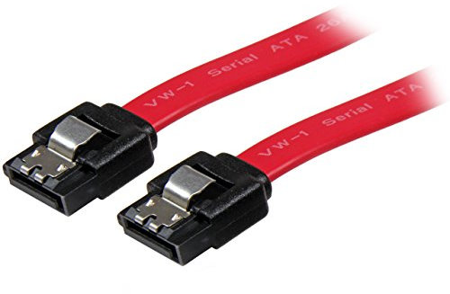 StarTech.com 18in Latching SATA Cable - SATA cable - Serial ATA 150/300/600 - SATA (R) to SATA (R) - 1.5 ft - latched - red - LSATA18