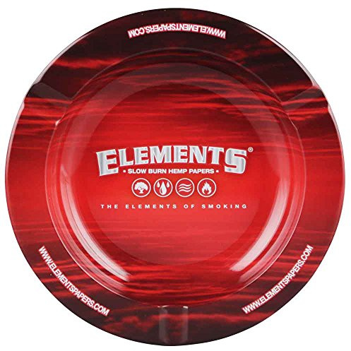 Elements Round Metal Ashtray - Red 5.5