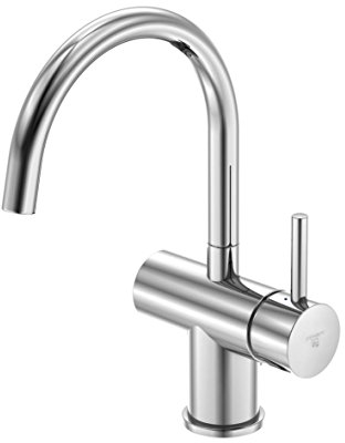 Steinberg 100 1500 Hochwertige Waschbecken-Armatur aus massivem Messing für Küche und Bad Waschtisch-Einhebelmischer mit Ablaufgarnitur, Chrom, M