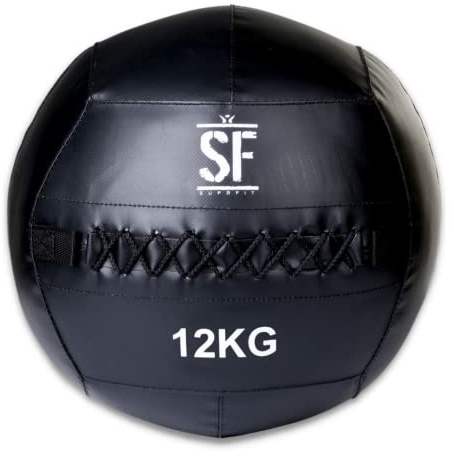 SUPRFIT – Medizinball 12 kg für Cross- & Functional Training – Wall Ball mit weichem Polster & griffiger PVC-Oberfläche – Gewichtsball zum Training von Explosivkraft, Kondition & Koordination