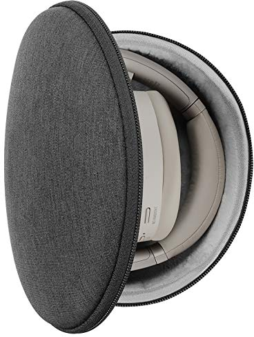 Geekria Shield Headphones Case Compatible with Sony WH-1000XM6, WH-1000XM4, WH-1000XM3, WH-H910N, WH-H900N, Replacement Hard Shell Travel Carrying Bag with Cable Storage (Dark Grey)