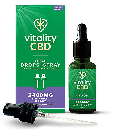 Vitality CBD Drops, Spray in MCT Oil 2400 mg, Berry, 30 ml, NO THC