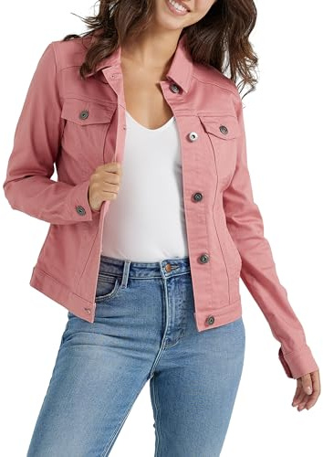 Wrangler Authentics Veste en jean stretch pour femme, Vieux rose, XL