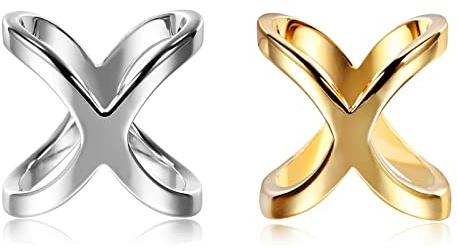 LumiSyne 2 Pezzi Fibbia X Oro Argento Abbigliamento Sciarpa Fazzoletto Foulard Seta