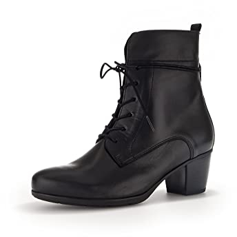 Gabor Damen Schnürstiefeletten, Frauen Stiefeletten,Wechselfußbett,Best Fitting,reißverschluss,Stiefel,Bootee,Booties,schwarz,38 EU / 5 UK