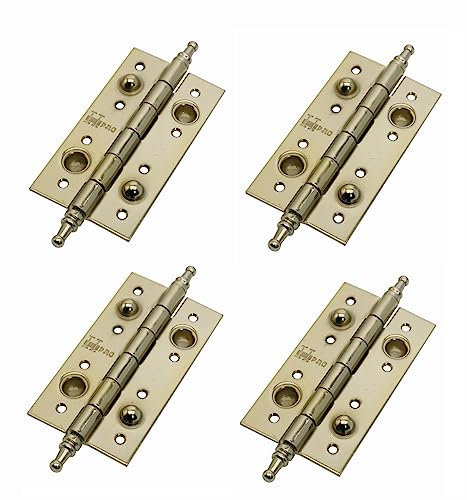 AZERODESIGN - Bisagra de SEGURIDAD, PACK de 4 bisagras. medidas 150X80X3MM varios acabados, Cantos Cuadrados, con Remates - portón puerta de Madera desmontable, anti palanca