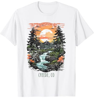 Creede Colorado USA Scenic Mountain Sunset Vintage Style T-Shirt